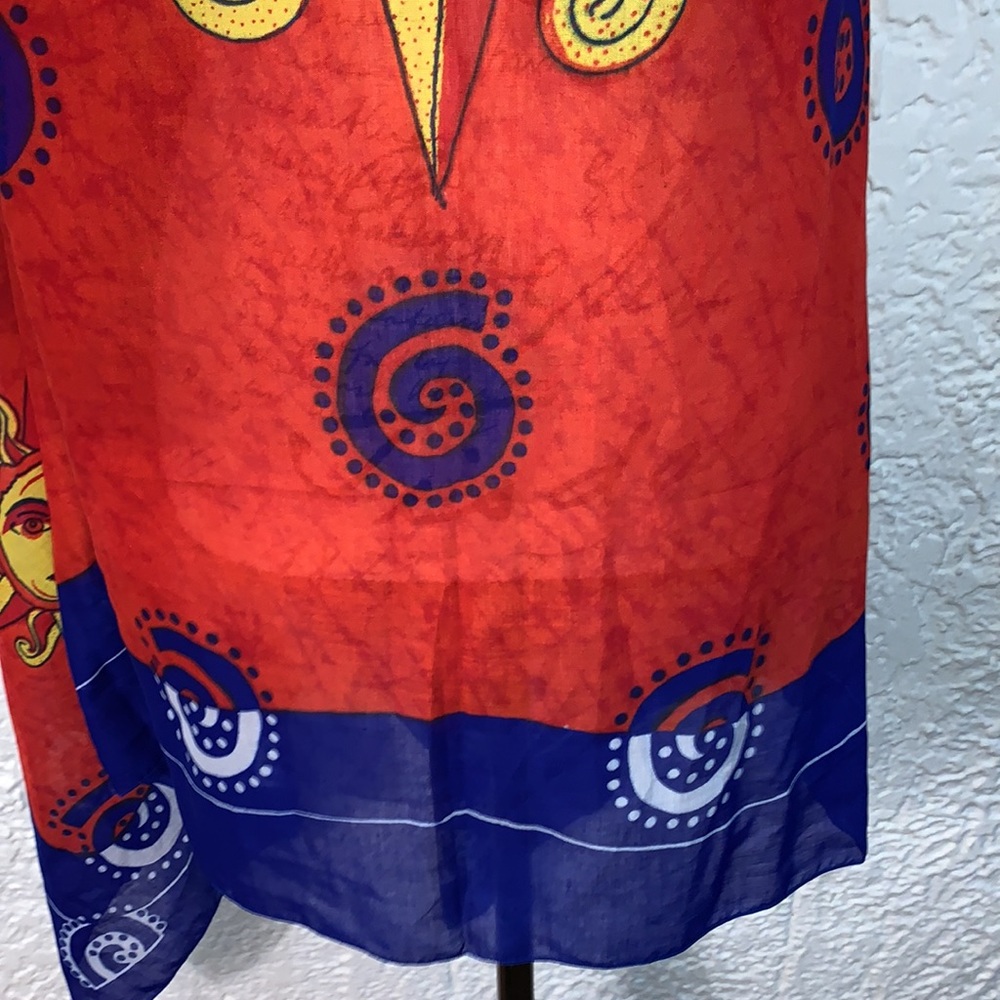 🌞Sun Face Print Boho Hippie Beach Lightweight Sarong Scarf Wrap - Picture 4 of 6